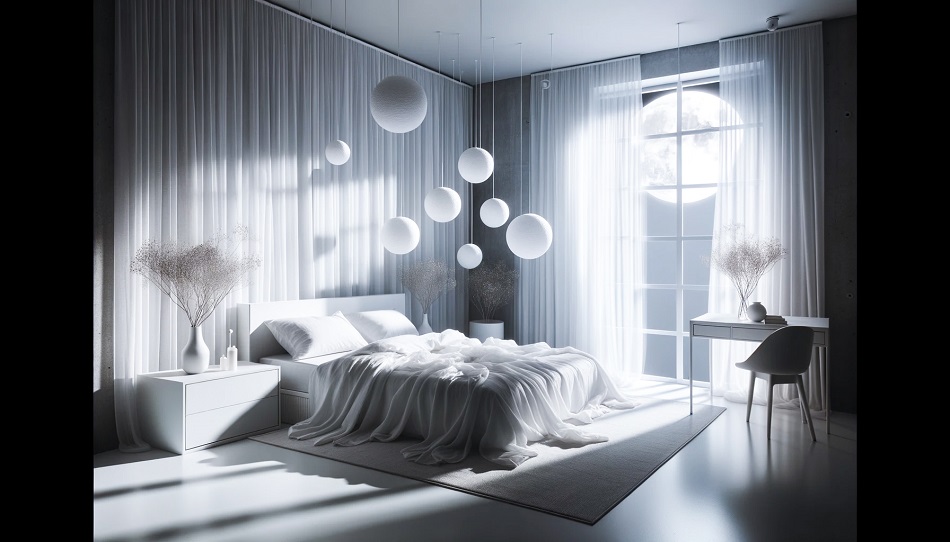 geisterhaft weißes schlafzimmer design