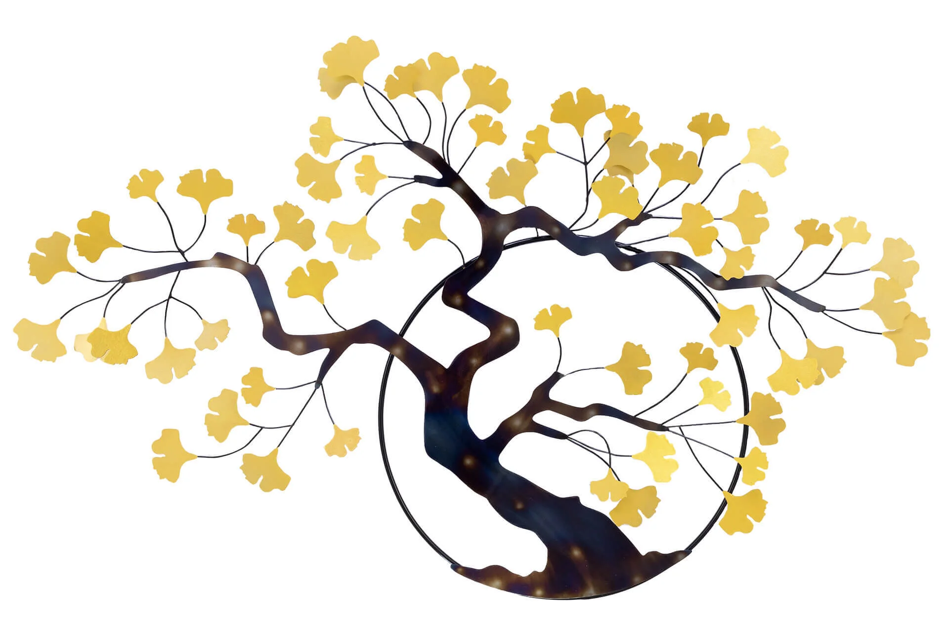 metall wandskulptur ginkgotraum