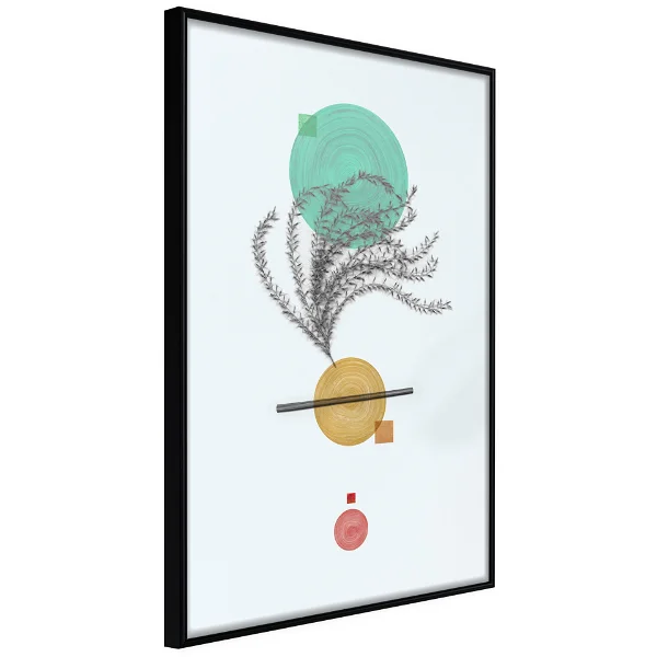 ein minimalistisches Poster mit gelber und grüner Farbe