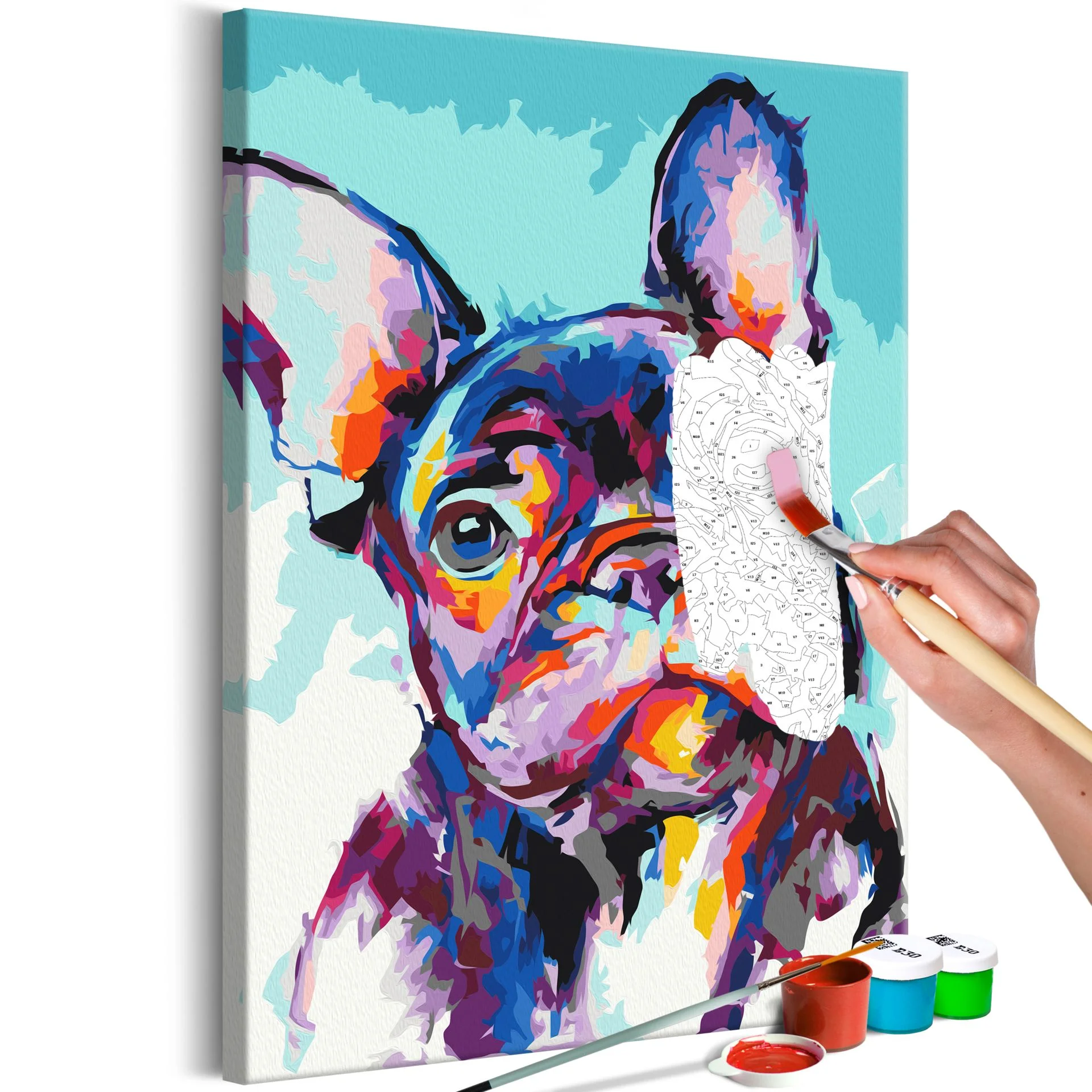 malen nach zahlen erwachsene bulldog portrait