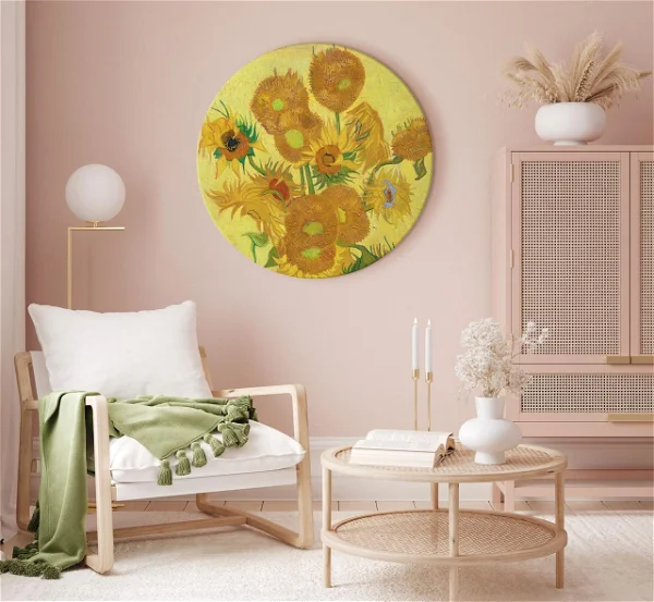 Rundes Bild 'Gogh's Sunflowers'