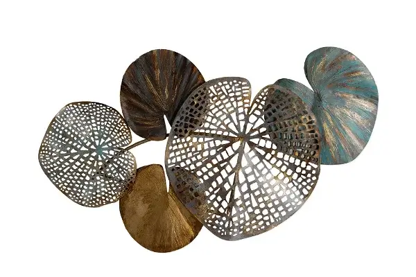 Wanddeko Metall 'Gilded Water Lilies'