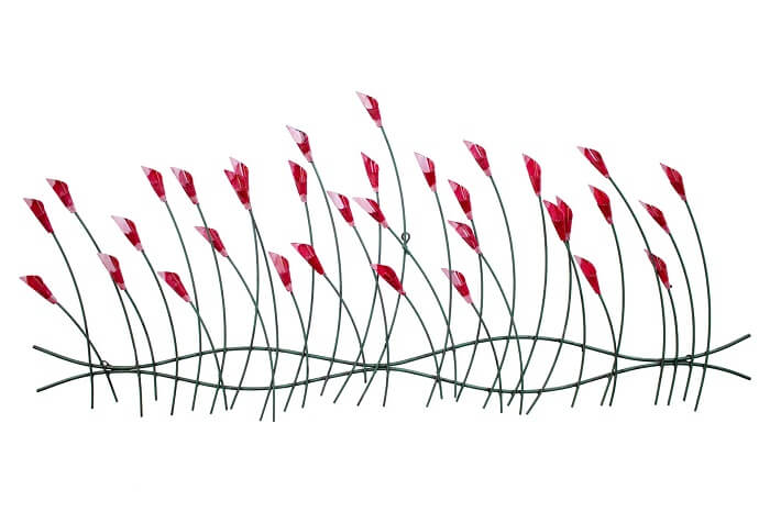 metall wandskulptur verspielte blumen