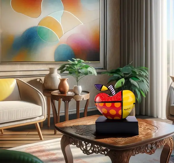 Porzellan Figur 'Bunter Märchenapfel' von Romero Britto