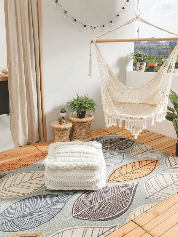 Design In- & Outdoor-Teppich Jerry Bunt - Grau